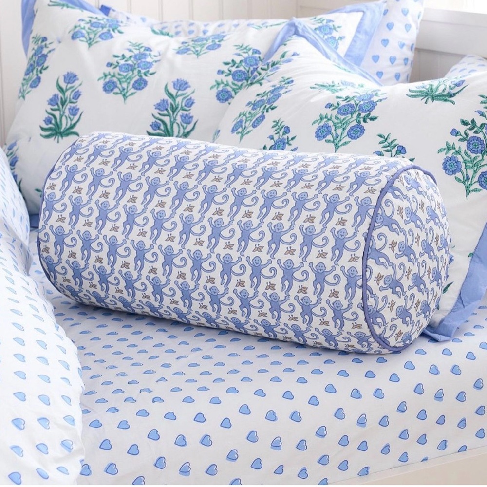 Roller Rabbit x Pottery Barn bolster pillow